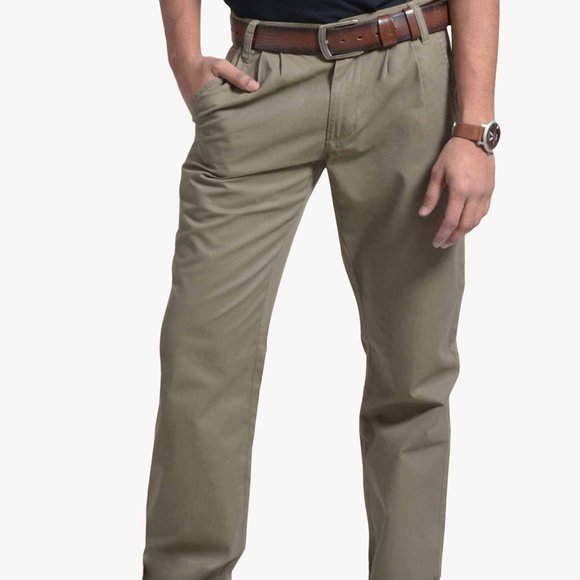 OLGYN Other - OLGYN Men’s Olive Pleated Front Chino Pant